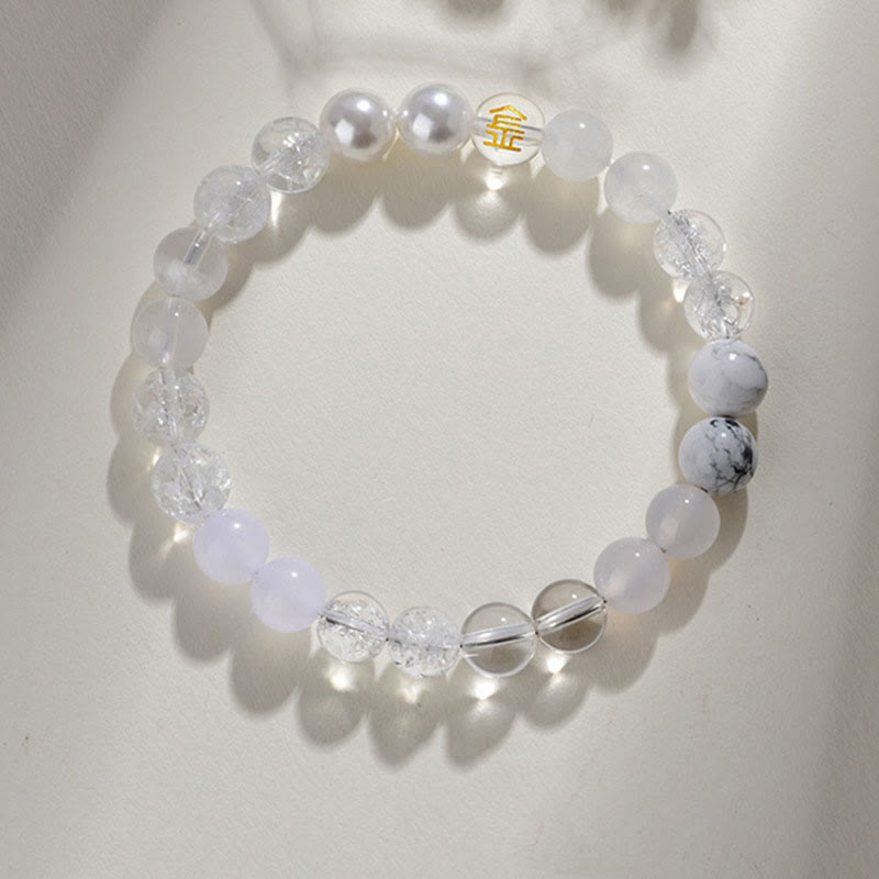 Fortune Jewel Five Elements Various Agate Crystal Rutilated Quartz Tiger Eye Yellow Agate Citrine Luck Bracelet