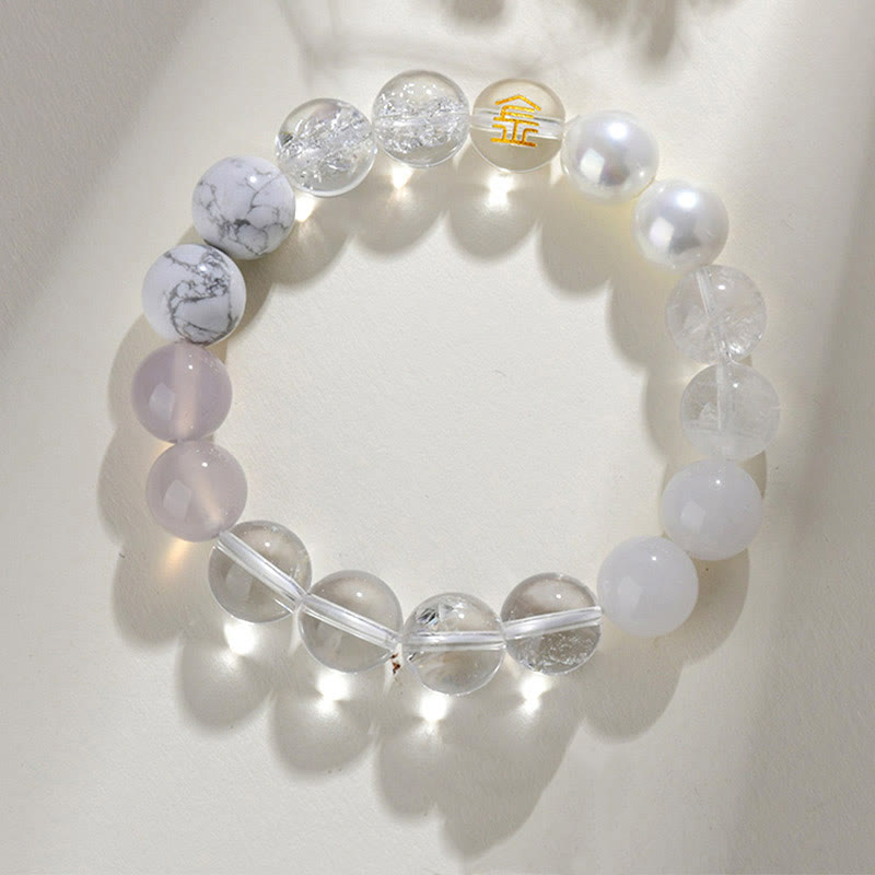 Fortune Jewel Five Elements Various Agate Crystal Rutilated Quartz Tiger Eye Yellow Agate Citrine Luck Bracelet