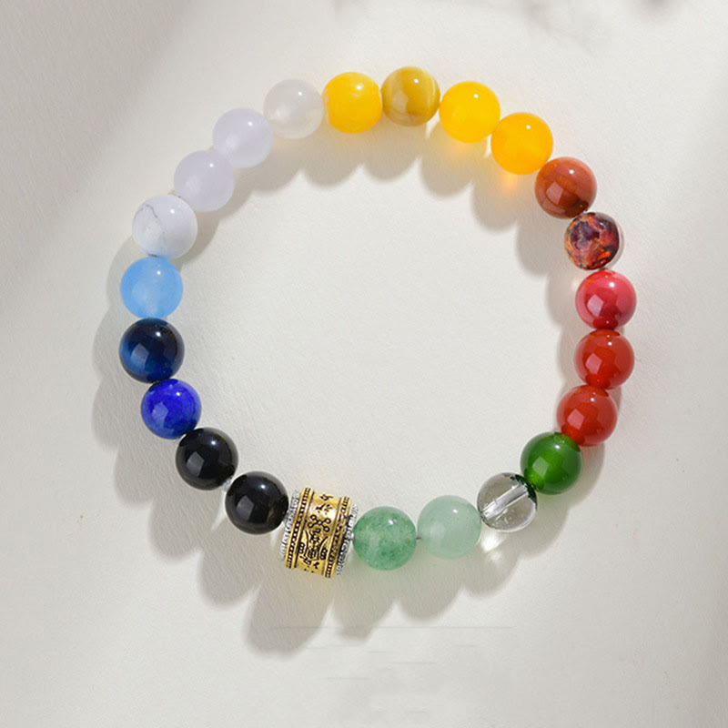 Fortune Jewel Five Elements Various Agate Crystal Rutilated Quartz Tiger Eye Yellow Agate Citrine Luck Bracelet