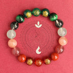 Fortune Jewel Five Elements Various Agate Crystal South Red Agate Strawberry Quartz Sun Stone Citrine Luck Bracelet