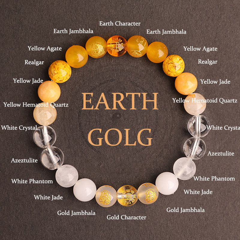 Fortune Jewel Five Elements Various Agate Crystal South Red Agate Strawberry Quartz Sun Stone Citrine Luck Bracelet