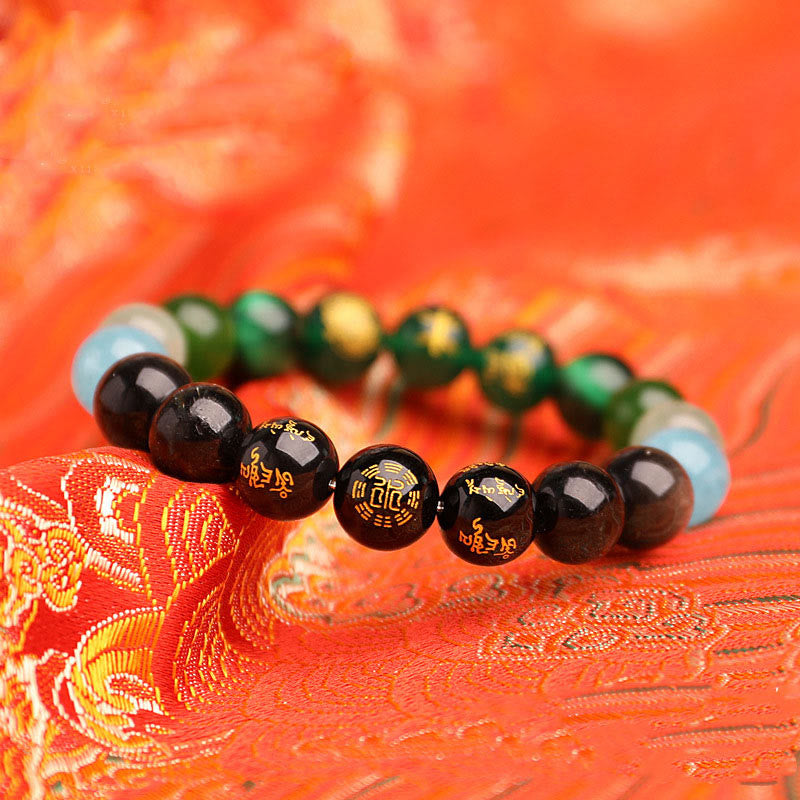 Fortune Jewel Five Elements Various Agate Crystal South Red Agate Strawberry Quartz Sun Stone Citrine Luck Bracelet