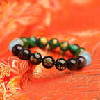 Fortune Jewel Five Elements Various Agate Crystal South Red Agate Strawberry Quartz Sun Stone Citrine Luck Bracelet