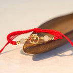 Fortune Jewel 925 Sterling Silver Hetian Jade Cinnabar Koi Fish Year Of Snake Red String Protection Braided Bracelet - Fortune Jewel