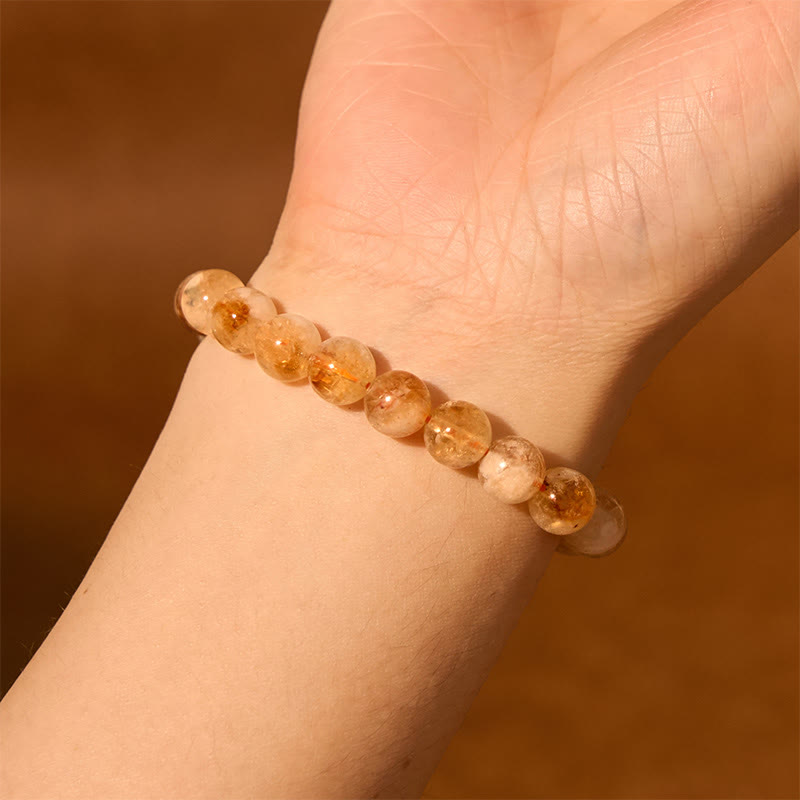 Fortune Jewel Natural Citrine Snowflake Crystal Prosperity Bracelet