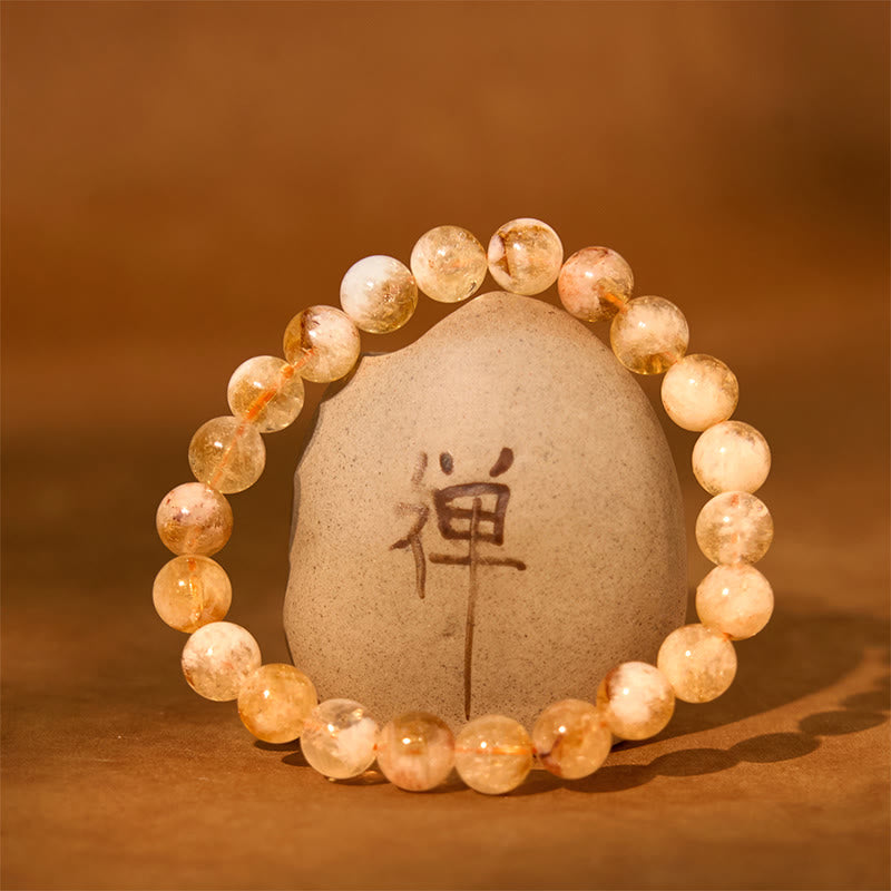 Fortune Jewel Natural Citrine Snowflake Crystal Prosperity Bracelet