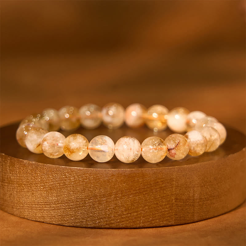 Fortune Jewel Natural Citrine Snowflake Crystal Prosperity Bracelet