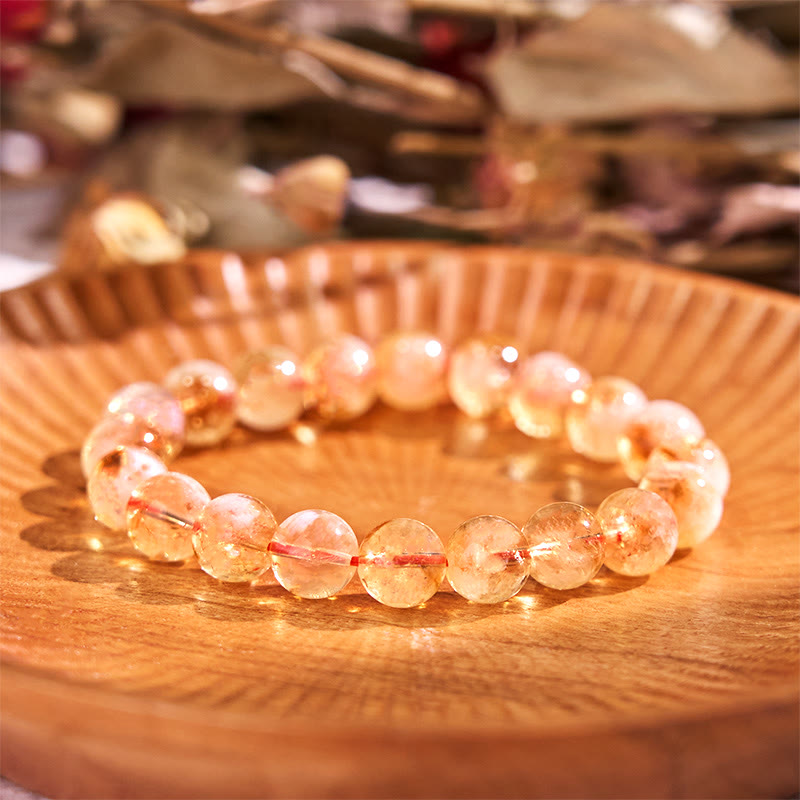 Fortune Jewel Natural Citrine Snowflake Crystal Prosperity Bracelet