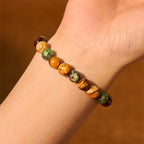 Fortune Jewel Natural Picture Jasper Turquoise Tiger Eye Mix And Match Beads Protection Bracelet