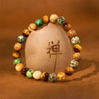 Fortune Jewel Natural Picture Jasper Turquoise Tiger Eye Mix And Match Beads Protection Bracelet