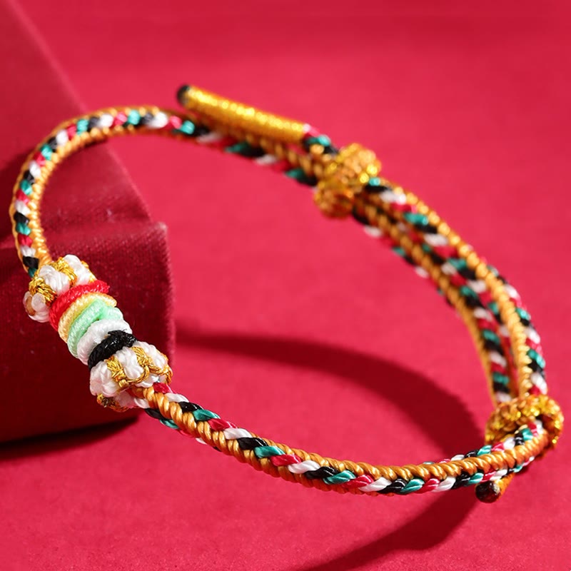 Fortune Jewel Five Elements Colorful String Completeness Knot Reef Knot Braid Luck Bracelet