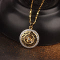 Buddha Stones Gold plated Copper Brass Rotatable Windmill Feng Sheng Shui Qi Fu Luck Necklace Pendant