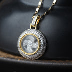 Fortune Jewel Gold plated Copper Brass Rotatable Windmill Fu Balance Necklace Pendant
