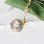 Fortune Jewel Gold plated Copper Brass Rotatable Windmill Fu Balance Necklace Pendant