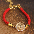 Fortune Jewel Red String Copper Brass Rotatable Windmill Feng Sheng Shui Qi Protection Braided Bracelet