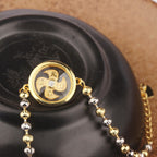 Fortune Jewel Feng Sheng Shui Qi Copper Brass Rotatable Windmill Bead Protection Braided Bracelet