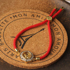 Fortune Jewel Copper Brass Rotatable Windmill Feng Sheng Shui Qi Red String Faith Braided Bracelet