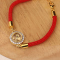 Fortune Jewel Red String Copper Brass Rotatable Windmill Feng Sheng Shui Qi Protection Braided Bracelet