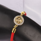 Fortune Jewel Red String Copper Brass Rotatable Windmill Feng Sheng Shui Qi Protection Braided Bracelet