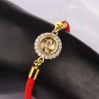 Fortune Jewel Red String Copper Brass Rotatable Windmill Feng Sheng Shui Qi Protection Braided Bracelet
