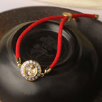 Fortune Jewel Copper Brass Feng Sheng Shui Qi Rotatable Windmill  Red String Faith Braided Bracelet
