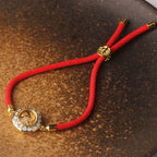 Fortune Jewel Copper Brass Feng Sheng Shui Qi Rotatable Windmill  Red String Faith Braided Bracelet