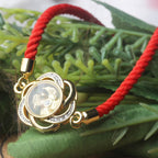 Fortune Jewel Rotatable Plum Red String Copper Brass Windmill Feng Sheng Shui Qi Protection Braided Bracelet