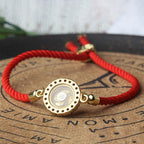 Fortune Jewel Copper Brass Color Rotatable Windmill Feng Sheng Shui Qi Fu Red String Faith Braided Bracelet
