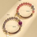 Fortune Jewel Strawberry Quartz Labradorite Fluorite Pearl Cuff Half Bracelet Bangle