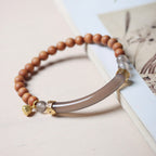 Fortune Jewel Sandalwood Gray Agate Chalcedony Cuff Half Bracelet Bangle