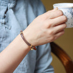 Fortune Jewel Sandalwood Gray Agate Chalcedony Cuff Half Bracelet Bangle