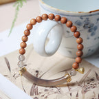 Fortune Jewel Sandalwood Gray Agate Chalcedony Cuff Half Bracelet Bangle
