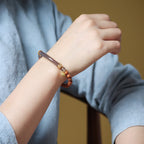 Fortune Jewel Sandalwood Gray Agate Chalcedony Cuff Half Bracelet Bangle