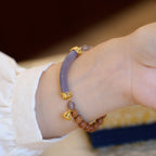 Fortune Jewel Sandalwood Gray Agate Chalcedony Cuff Half Bracelet Bangle