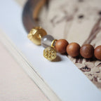 Fortune Jewel Sandalwood Gray Agate Chalcedony Cuff Half Bracelet Bangle