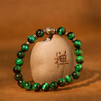 Fortune Jewel Blue Green Red Tiger Eye Buddha Head Balance Bracelet