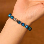 Fortune Jewel Blue Green Red Tiger Eye Buddha Head Balance Bracelet