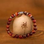Fortune Jewel Blue Green Red Tiger Eye Buddha Head Balance Bracelet