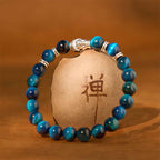 Fortune Jewel Blue Green Red Tiger Eye Buddha Head Balance Bracelet