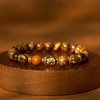 Fortune Jewel Blue Green Red Tiger Eye Buddha Head Balance Bracelet