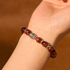 Fortune Jewel Blue Green Red Tiger Eye Buddha Head Balance Bracelet