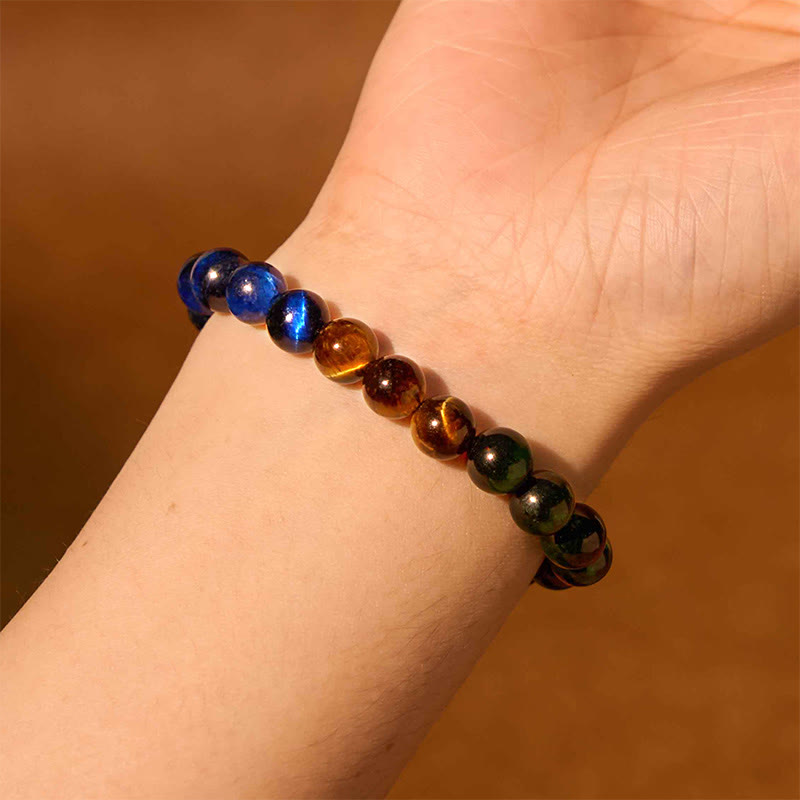 Fortune Jewel Blue Tiger Eye Green Tiger Eye Tiger Eye Balance Bracelet