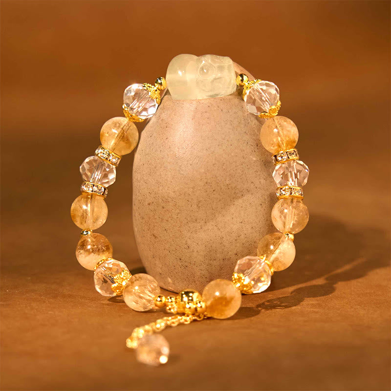 Fortune Jewel Natural Citrine Pixiu Prosperity Bracelet
