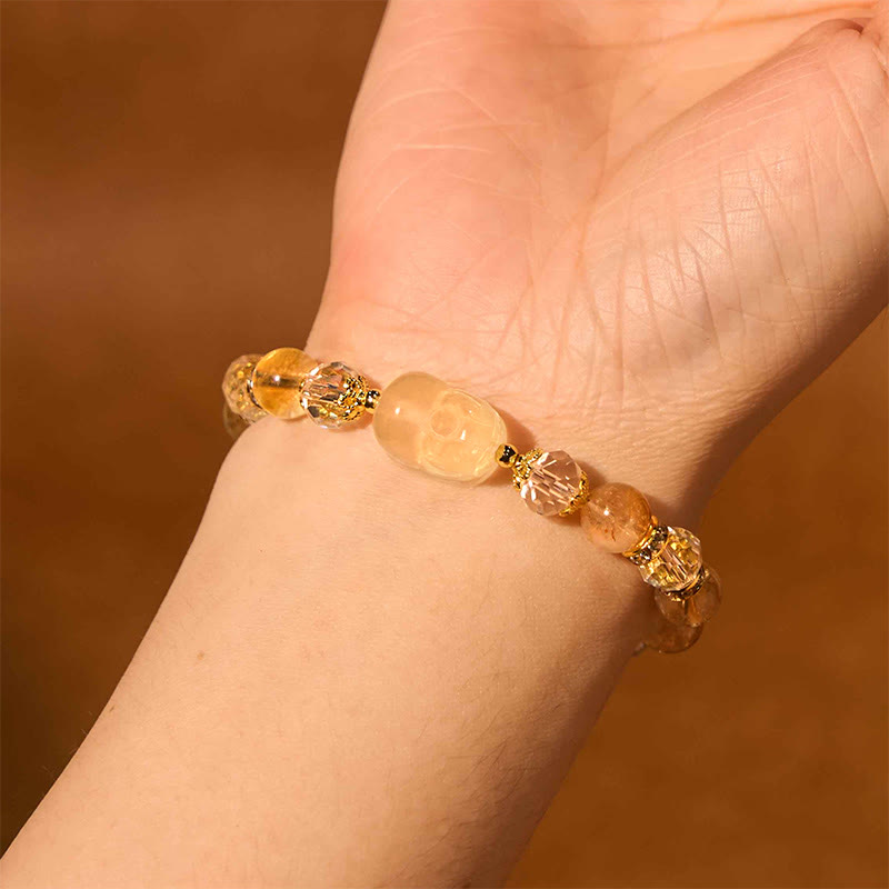 Fortune Jewel Natural Citrine Pixiu Prosperity Bracelet