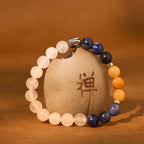 Fortune Jewel Natural Black Onyx White Stone Green Aventurine Tiger Eye Agate Mixed Color Buddha Head Protection Bracelet