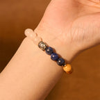 Fortune Jewel Natural Black Onyx White Stone Green Aventurine Tiger Eye Agate Mixed Color Buddha Head Protection Bracelet