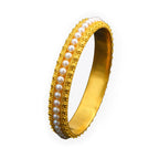 Fortune Jewel Copper Pearl Healing Cuff Half Bracelet Bangle
