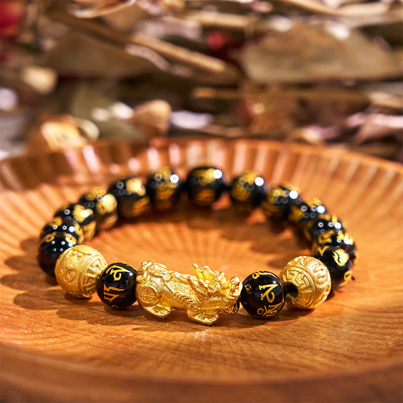 Fortune Jewel FengShui PiXiu Obsidian Wealth Bracelet