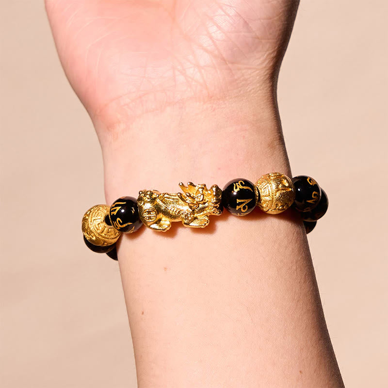 Fortune Jewel FengShui PiXiu Obsidian Wealth Bracelet