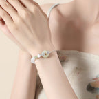 Fortune Jewel Chrysoberyl Hetian Jade 999 Sterling Silver Love Bracelet